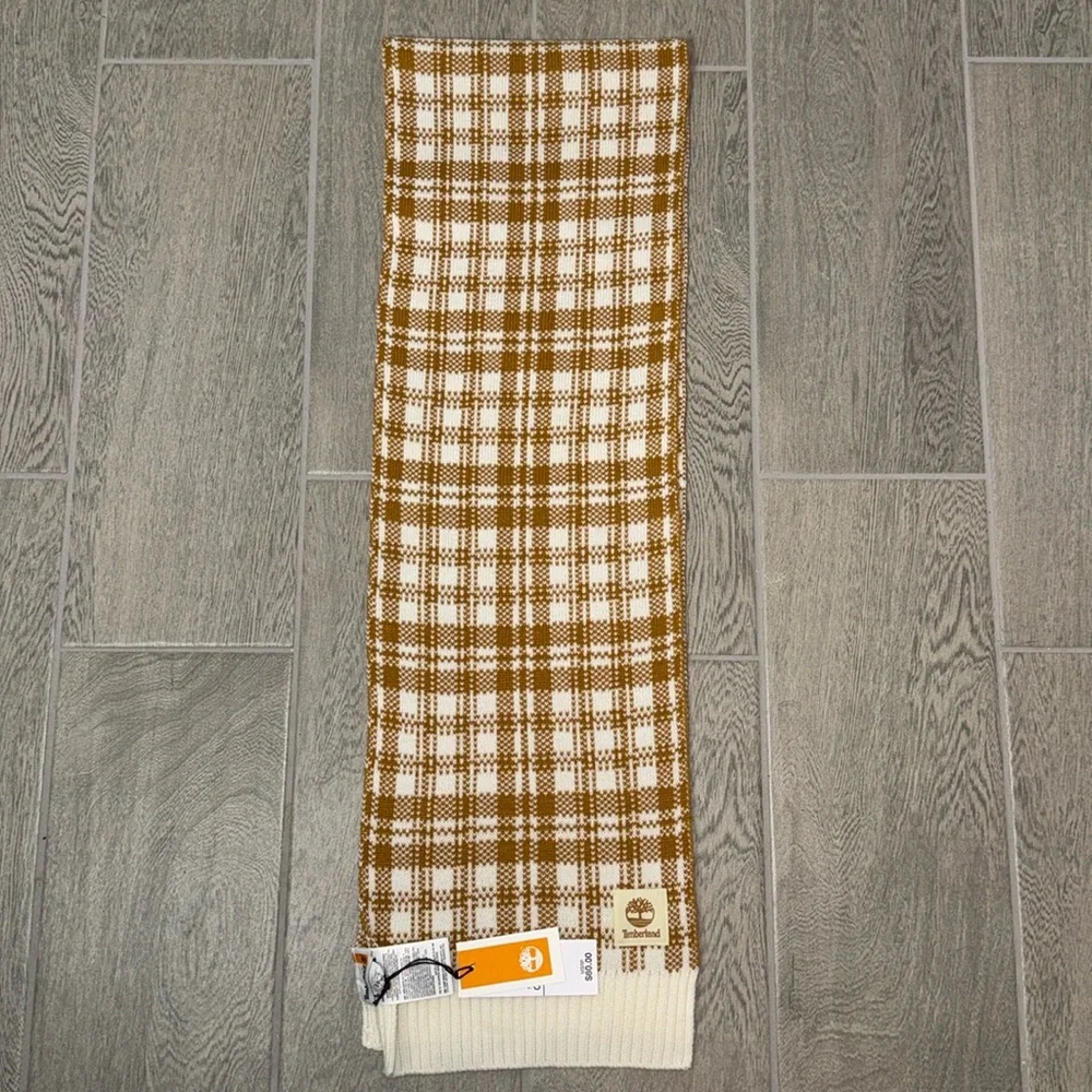 NWT Timberland Warm Winter Scarf Cream and Golden Brown